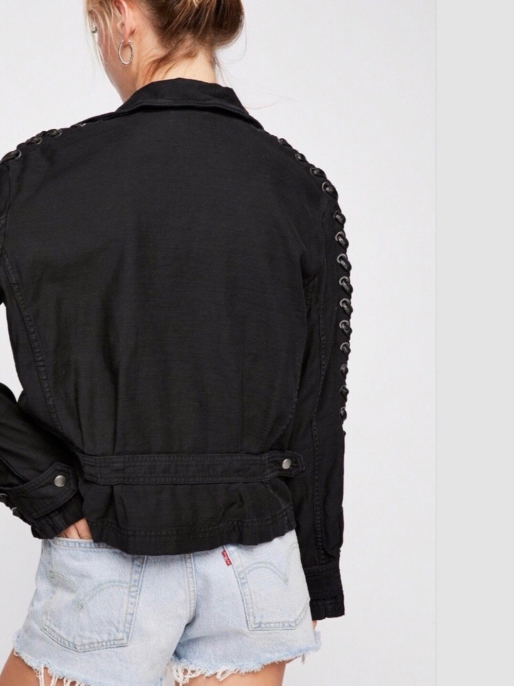 Free People Faye Black Military Jacket - Size XS - Picture 4 of 9
